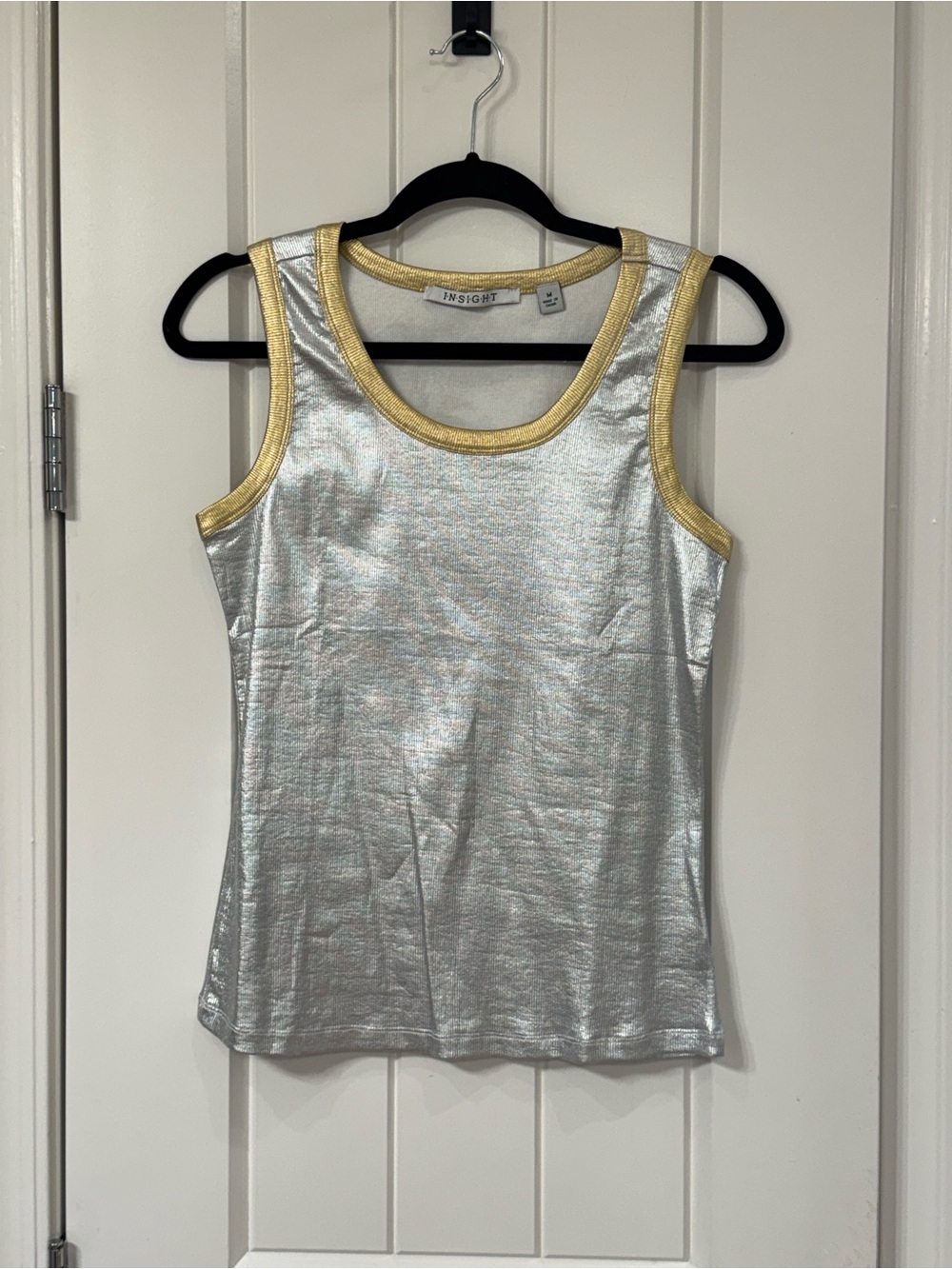 Insight Silver Metallic Tank with Gold Trim
